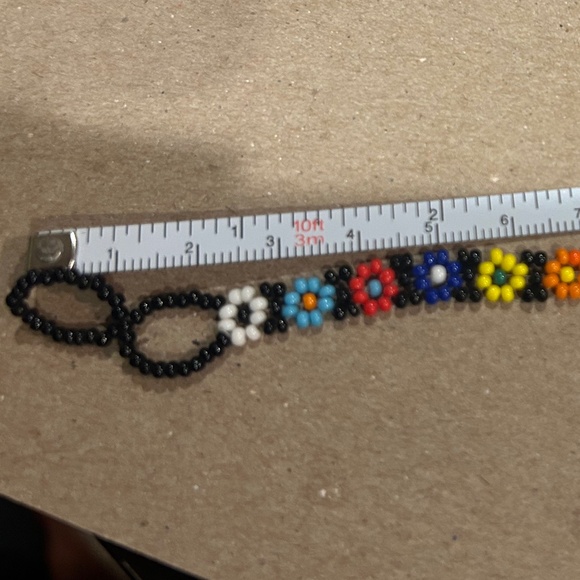 Flower Chain Multifcolor Beaded Bracelet 90s - Picture 3 of 11